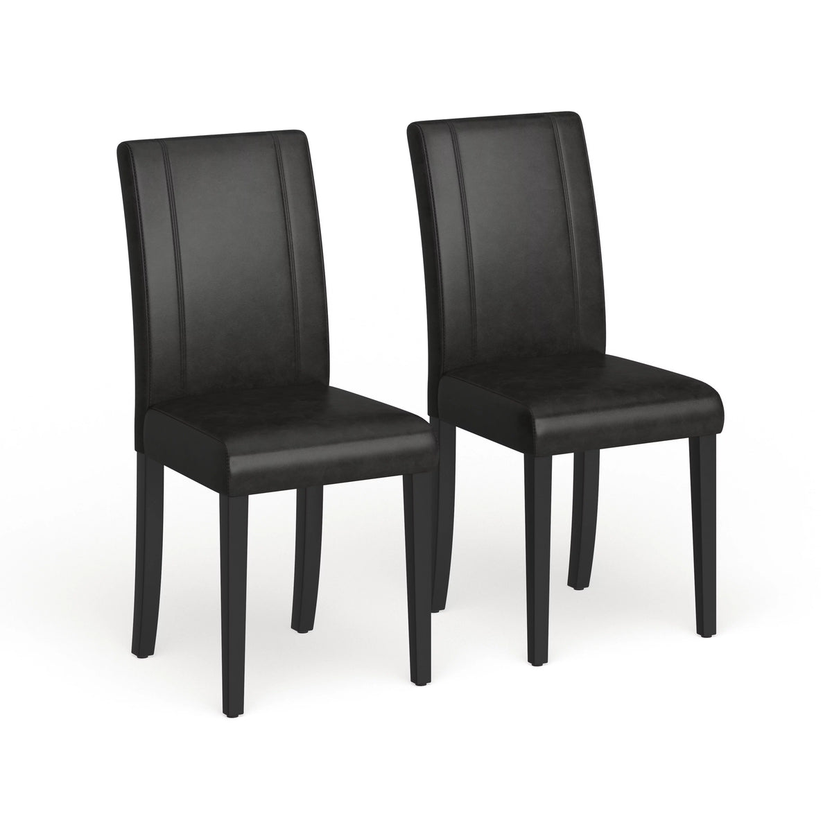 White Leatherette Parson Chairs Set of 2 L83516