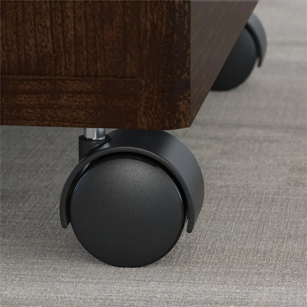 Left Hand U-Shaped Desk with Mobile File Cabinet in Mocha Cherry S771