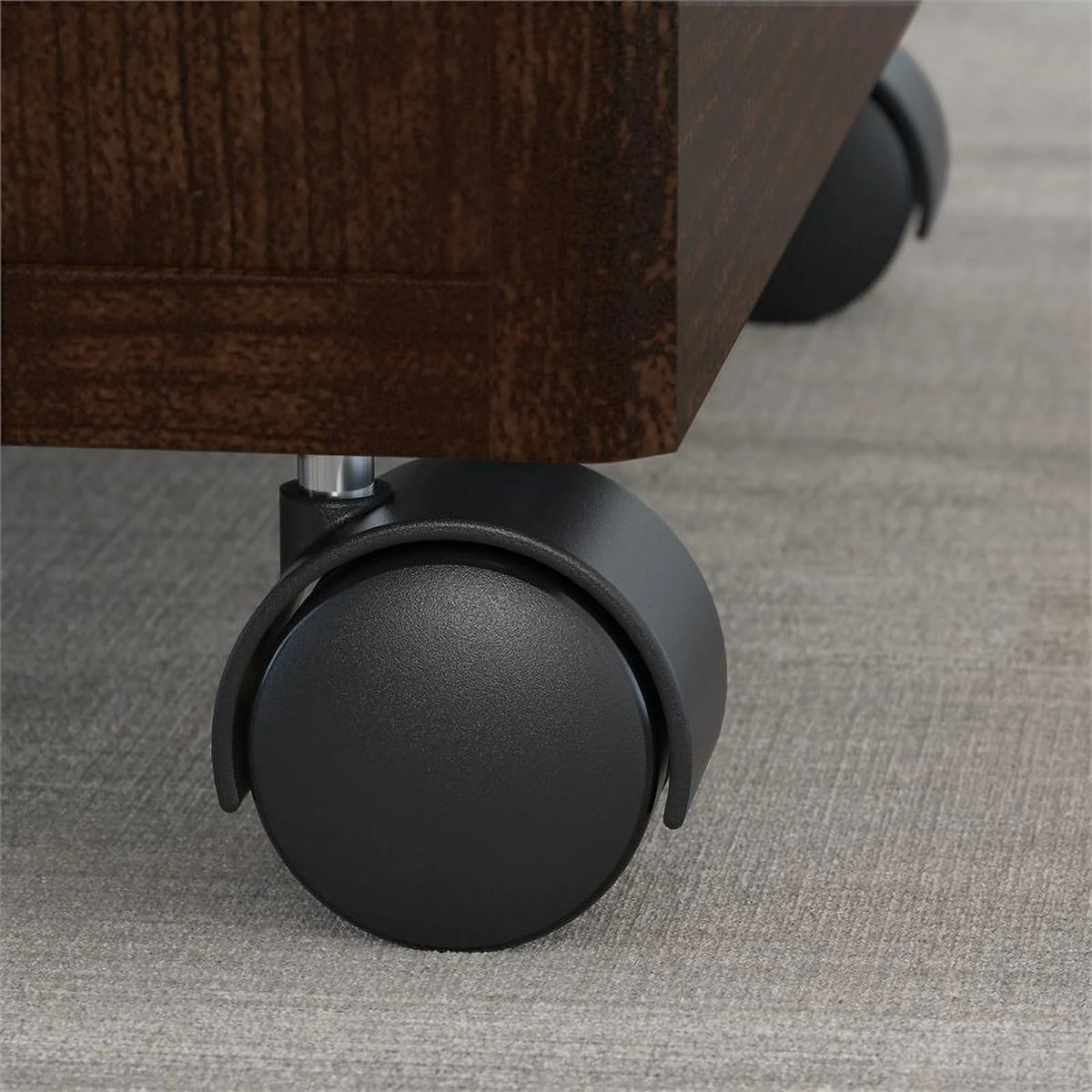 Left Hand U-Shaped Desk with Mobile File Cabinet in Mocha Cherry S771