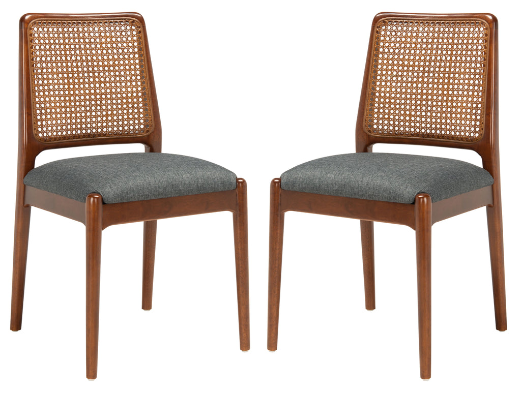 Brown Rattan Dining Chair Set of 2 O60175