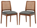 Brown Rattan Dining Chair Set of 2 O60175