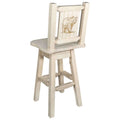 Natural Wood Swivel Barstool H4729
