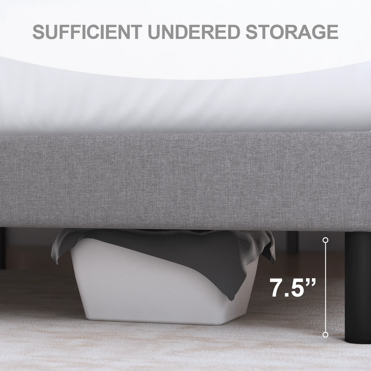 King Size Fabric Upholstered Platform Bed Frame C486