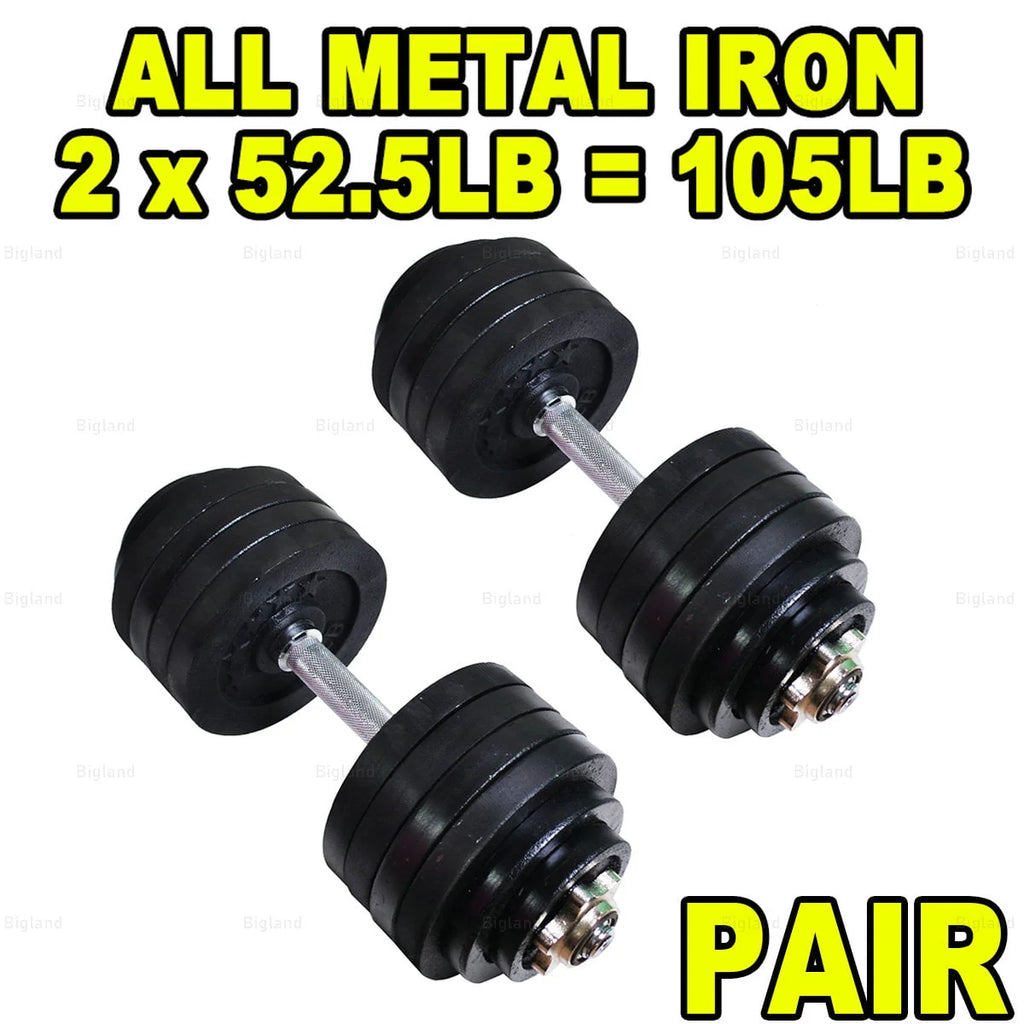 Adjustable Dumbbell Set 105 lbs Black Y4807