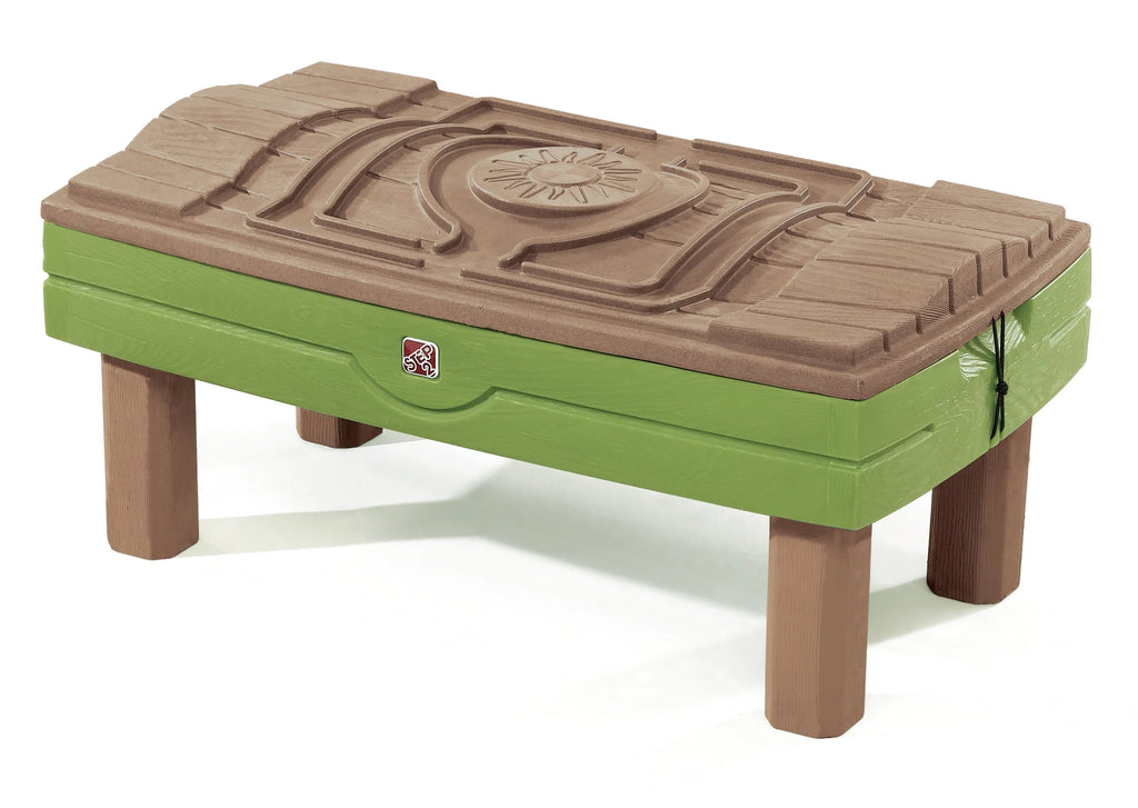 Green Sandbox and Water Table with Cover and Umbrella R76875