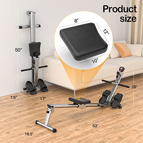 Foldable Rowing Machine with LCD Monitor U3829