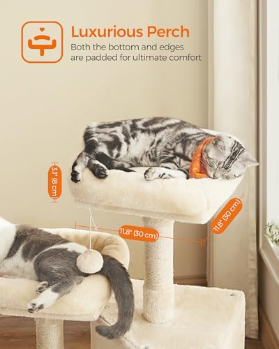 45.3-Inch Cat Tree with Scratching Post and Ramp Q7533