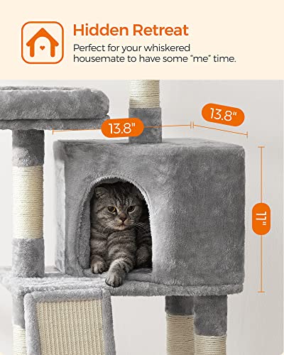 45.3-Inch Cat Tree with Scratching Post and Ramp Q7533