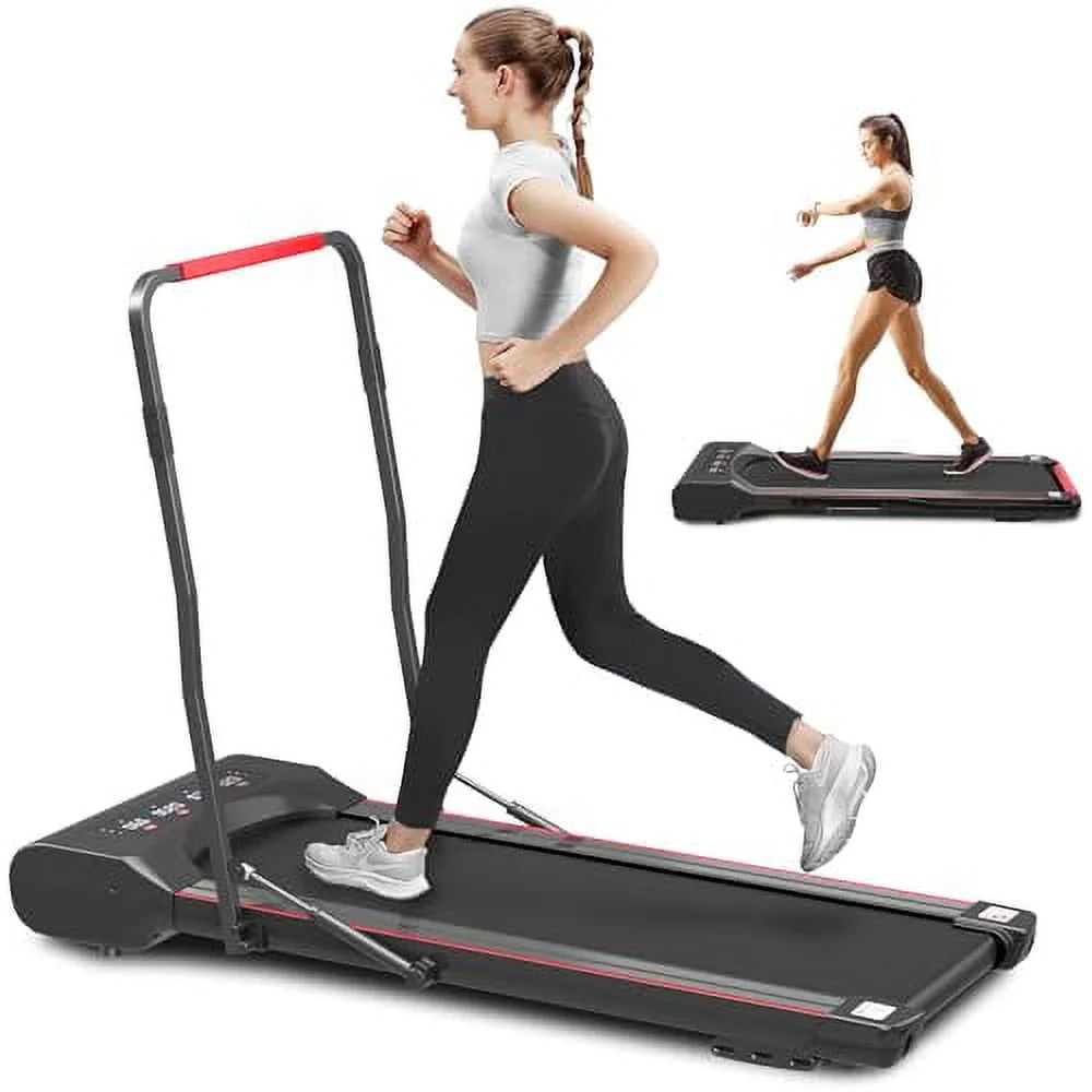 Foldable Under Desk Treadmill with Handle Bar J149068