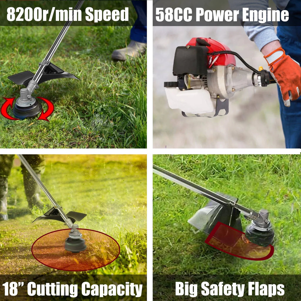 58CC Gas Weed Eaters 2-Cycle Straight Shaft Weed Trimmer Y37933