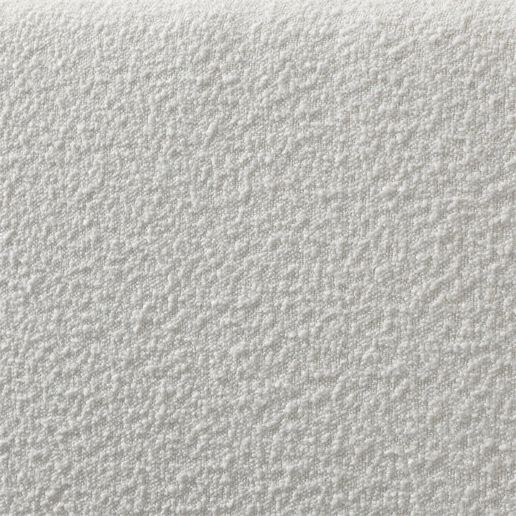 Queen Upholstered Platform Bed in White Boucle Fabric Q572