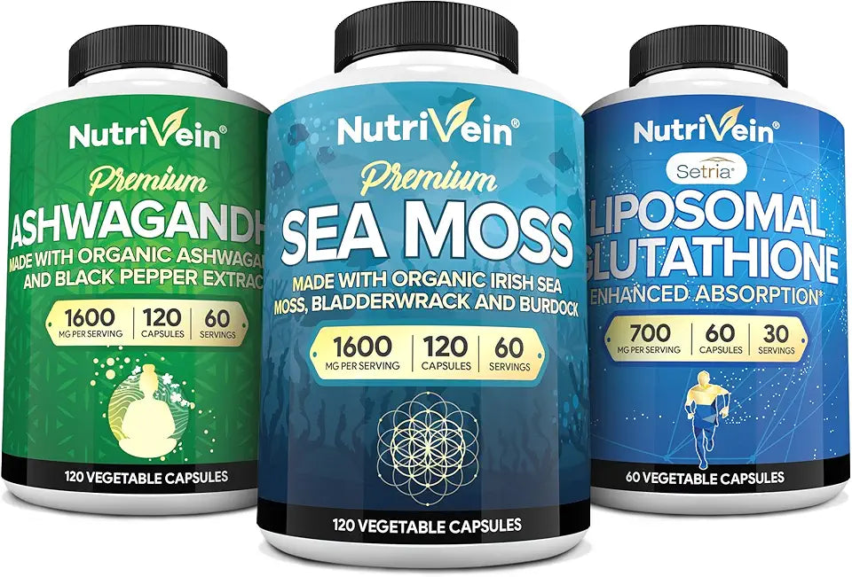 Irish Sea Moss Ashwagandha Liposomal Glutathione Capsules M5915