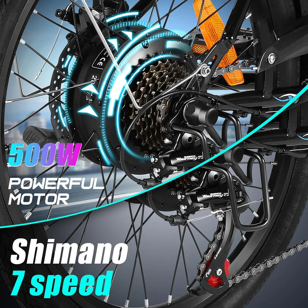 20 Folding Electric Cruiser Bike 500W Step-Through F231