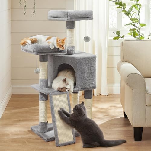 45.3-Inch Cat Tree with Scratching Post and Ramp Q7533
