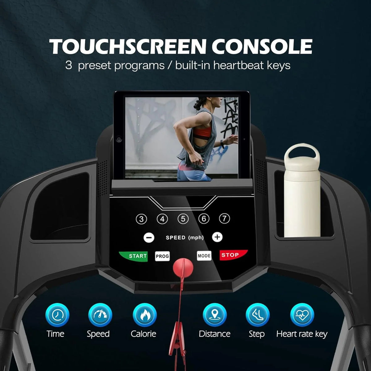 Folding Incline Electric Treadmill Black W73731