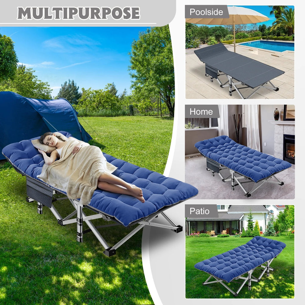 2 Pack Folding Camping Cot with Mattress and Carry Bag V392005