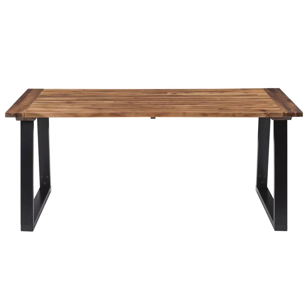 Acacia Wood Dining Table with Metal Frame B7202