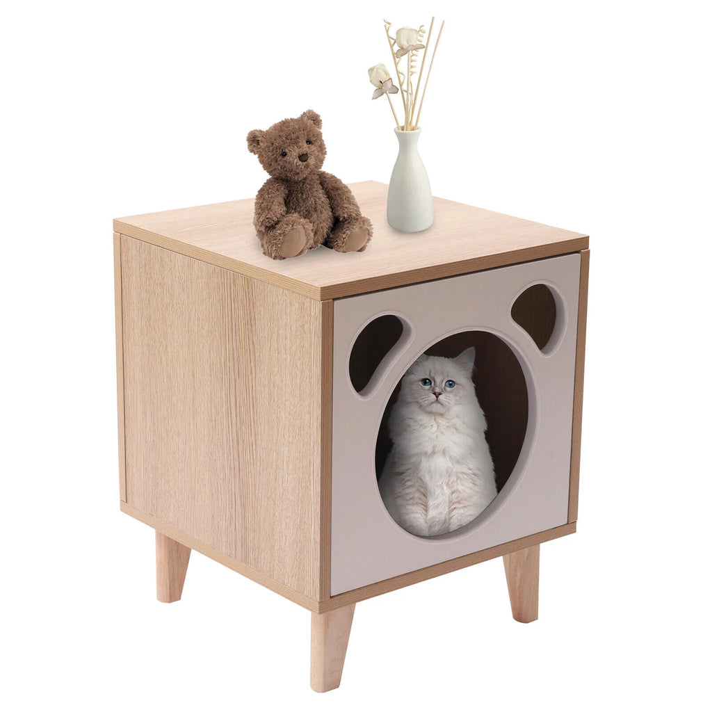 Wooden Cat House End Table A5824