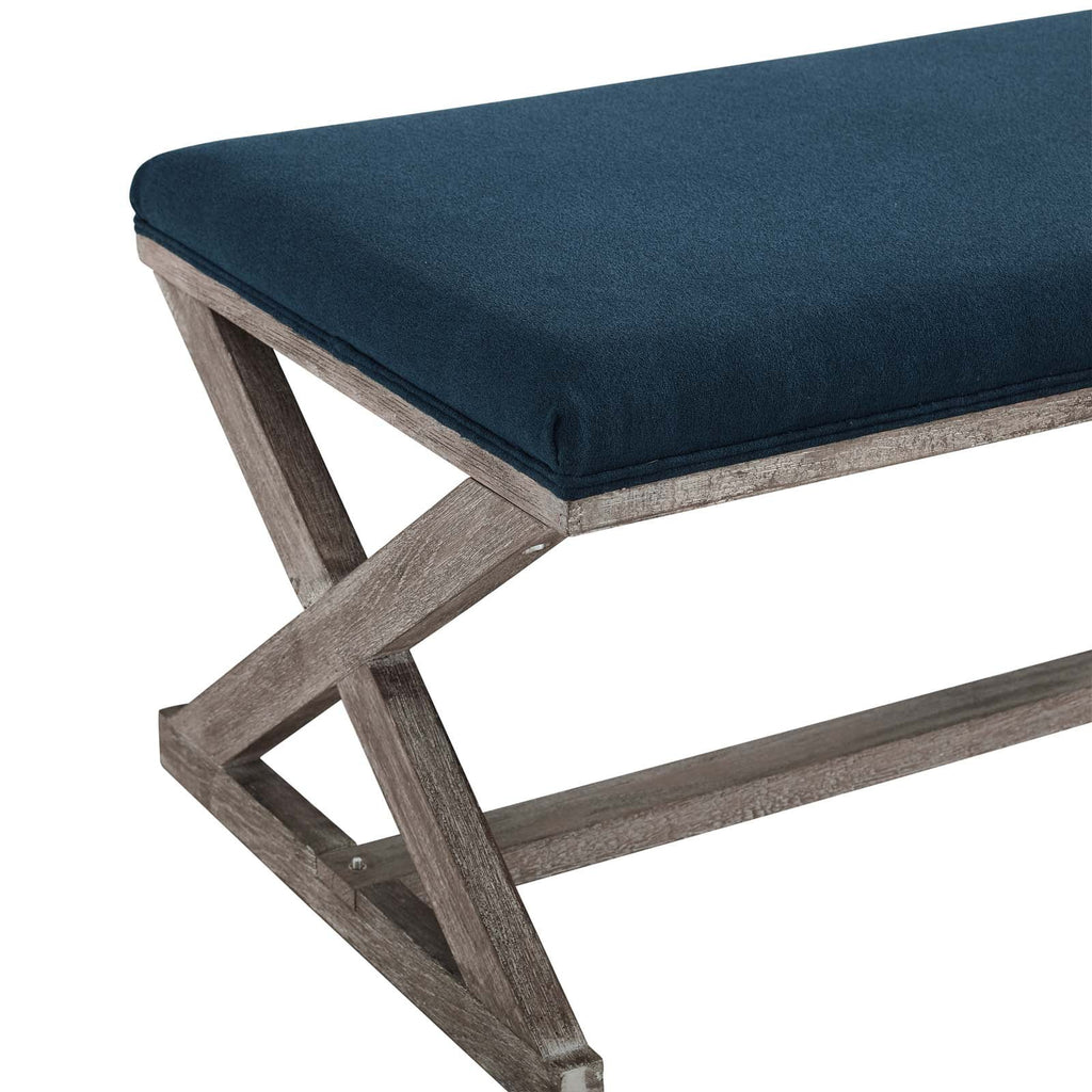 Vintage French Upholstered Fabric Bench G37893