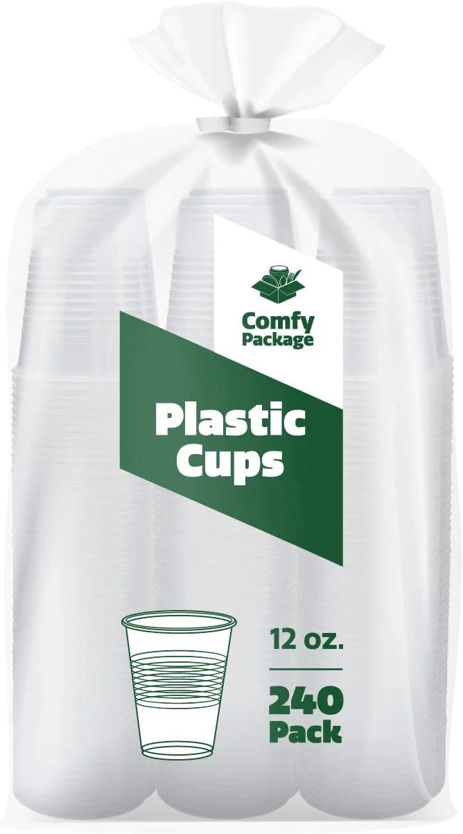 12 Oz Clear Disposable Plastic Cups 240-Pack R1230