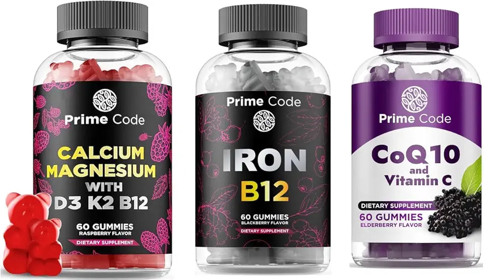 Calcium Magnesium Vitamin B12 K2 D3 CoQ10 200mg Vitamin C Gummies G81962