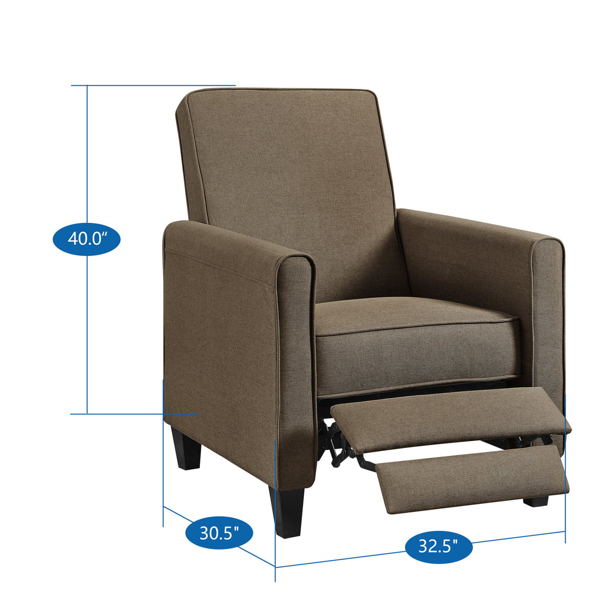 Set of 2 Cream Linen Upholstered Recliner P407046