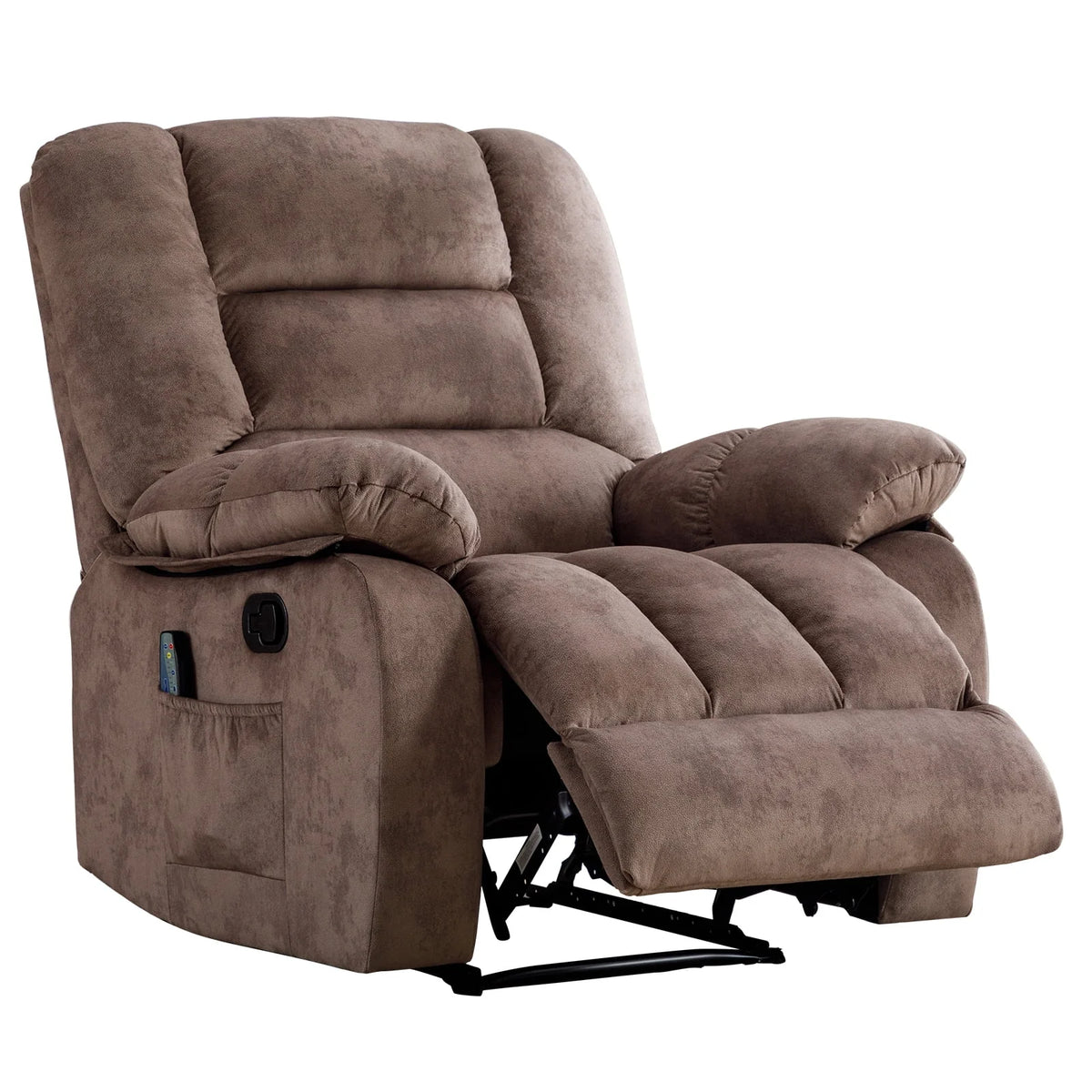 Gray Fabric Manual Recliner Chairs with Massage and Heat Q997136