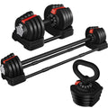 3-In-1 Quick-Adjust Dumbbell Weight Set with Anti-Slip Handle, Black P3866