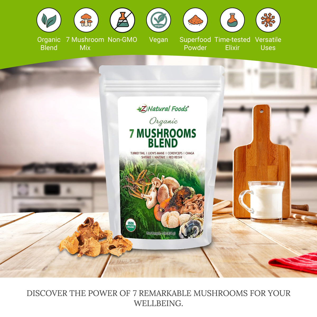 Organic 7 Mushroom Supplement 1 lb C5150