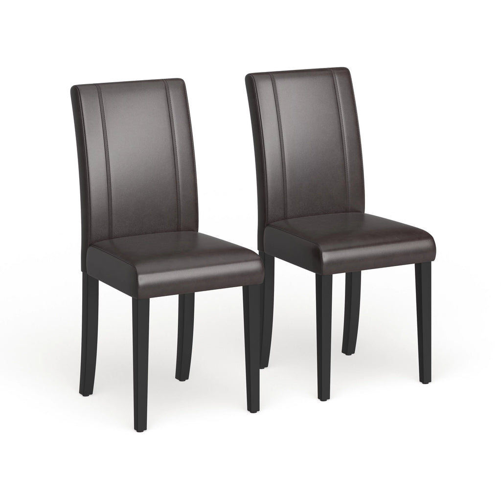 White Leatherette Parson Chairs Set of 2 L83516