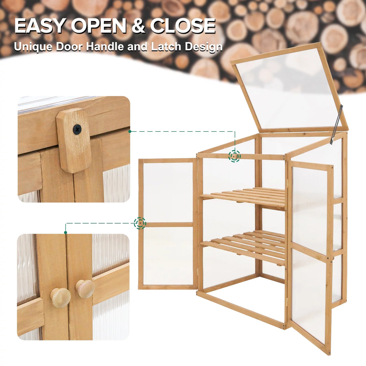 Cold Frame Greenhouse with Adjustable Shelves G122692