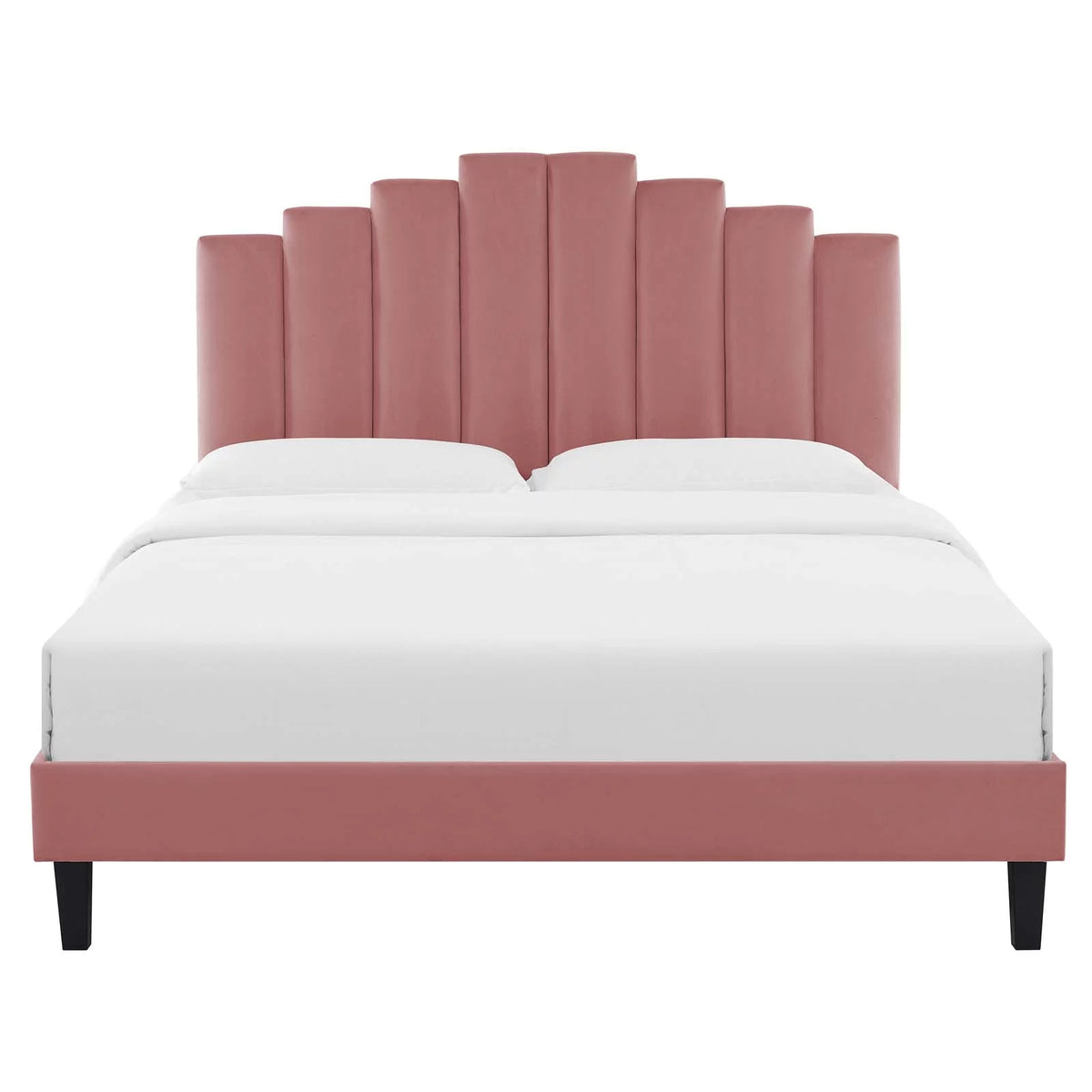 Queen Size Velvet Platform Bed Frame X719121