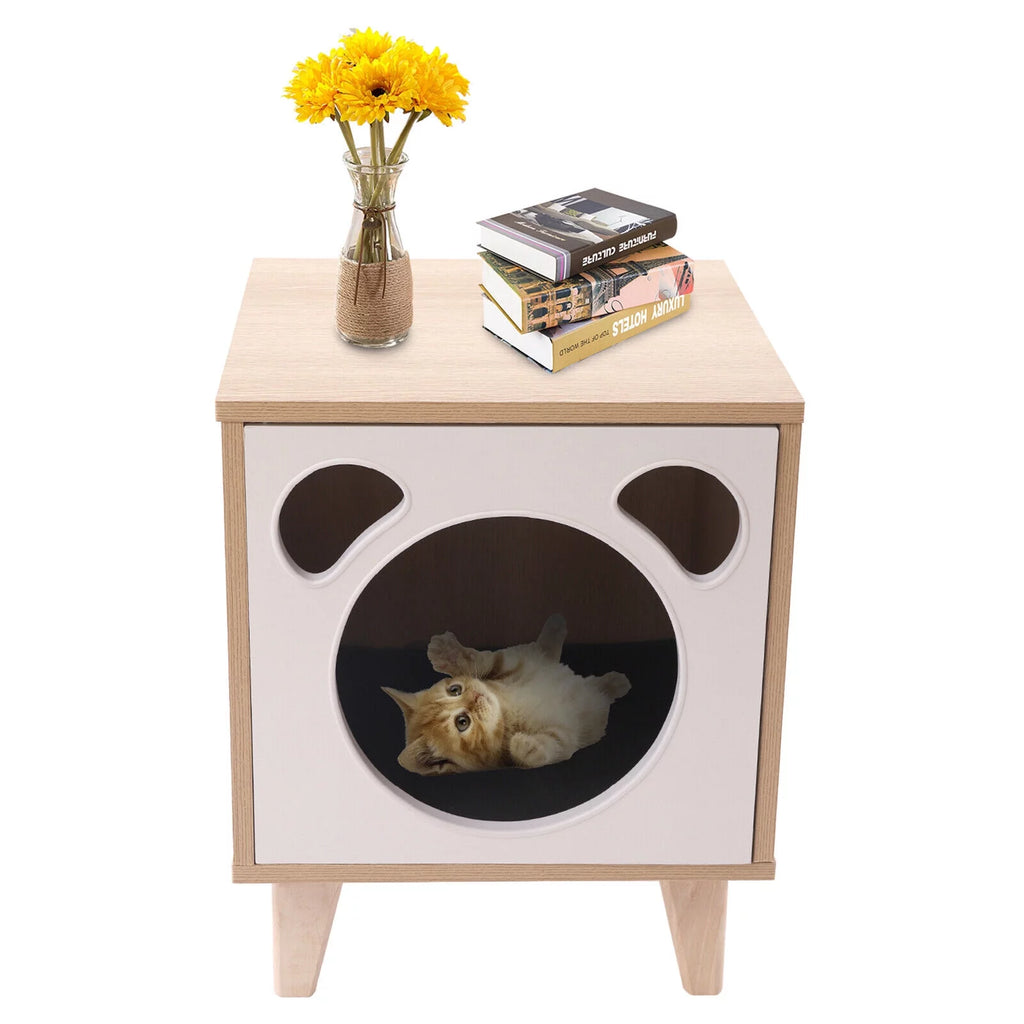 Wooden Cat House End Table A5824