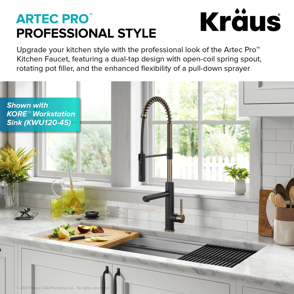 Commercial Style Pull-Down Single Handle Kitchen Faucet with Pot Filler M8051