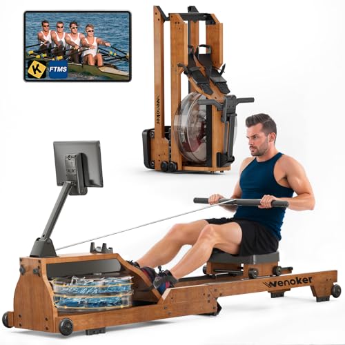Wooden Foldable Water Rowing Machine with Monitor Q741