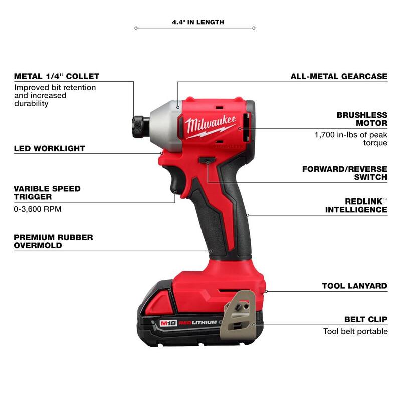 18V Lithium-Ion Brushless Cordless Compact Drill/Impact Combo Kit (2-Tool) L456