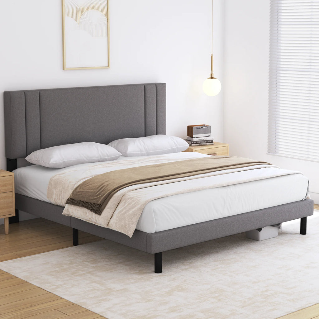 King Size Fabric Upholstered Platform Bed Frame C486