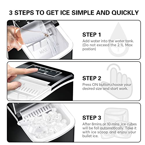 Portable Countertop Ice Maker Machine with Ice Scoop, Basket, Black X70934