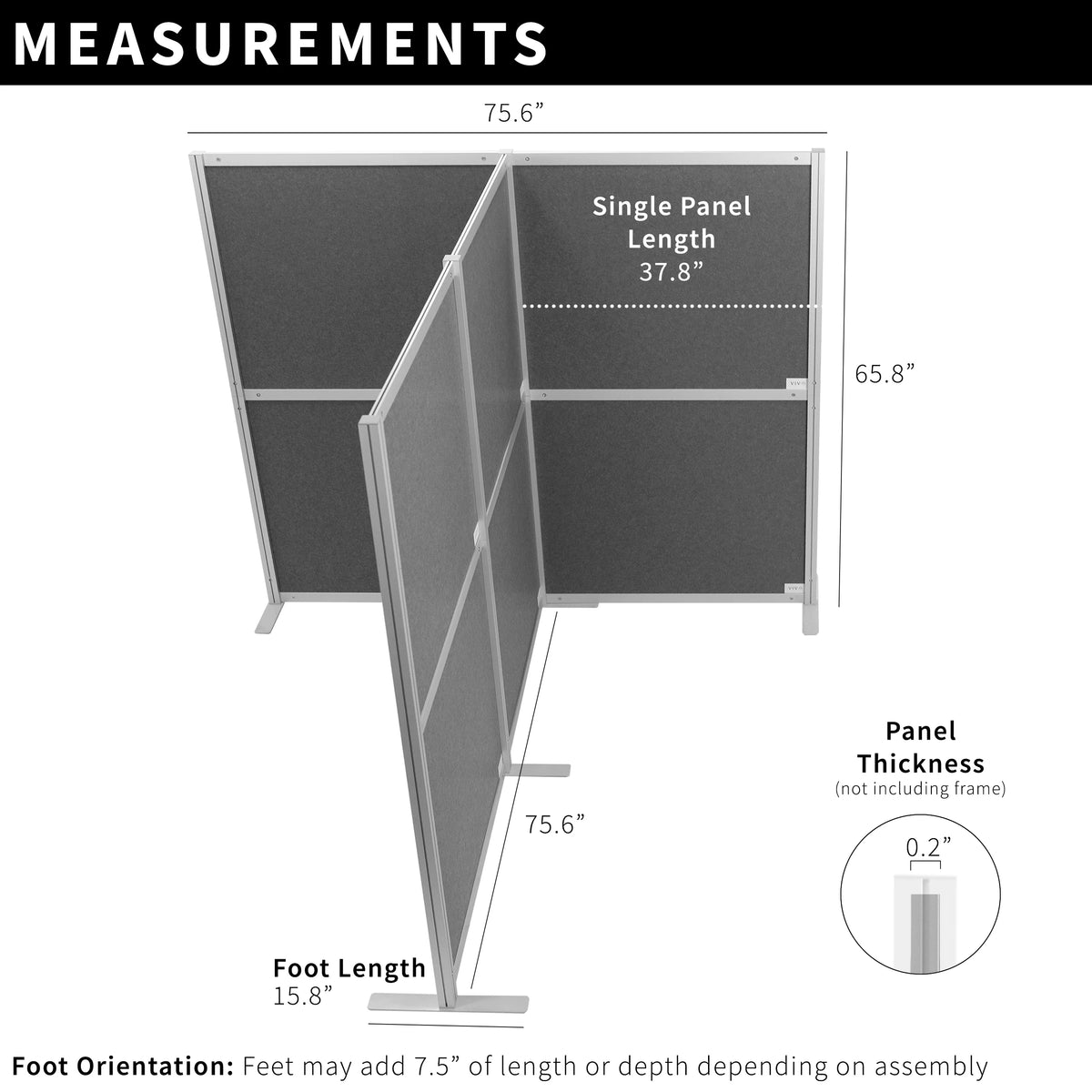 T-Shaped Modular Wall System, 4 PET Panels X194395