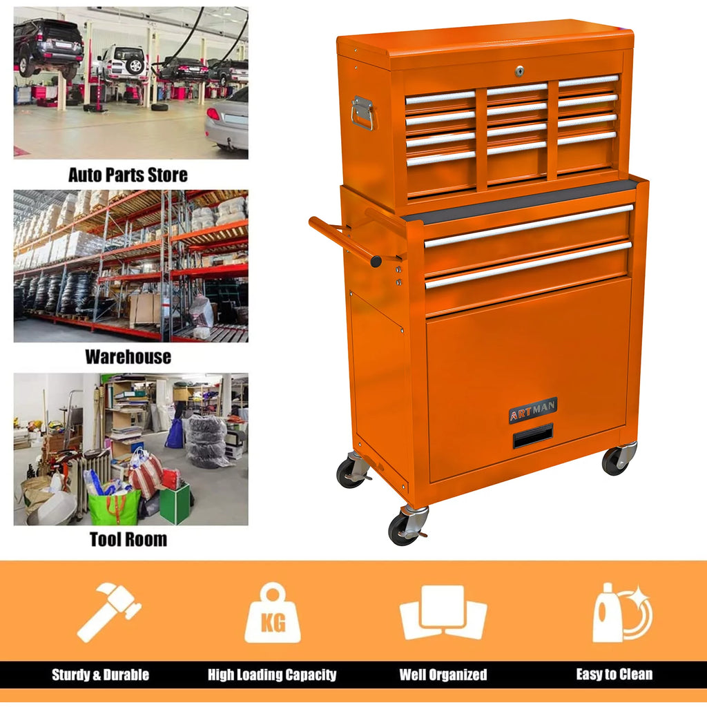 Blue 8 Drawer Rolling Tool Chest with Lock A585048