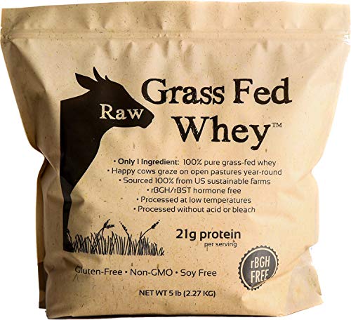 Raw Grass Fed Whey Protein Powder, Unflavored, 5 LB S778967