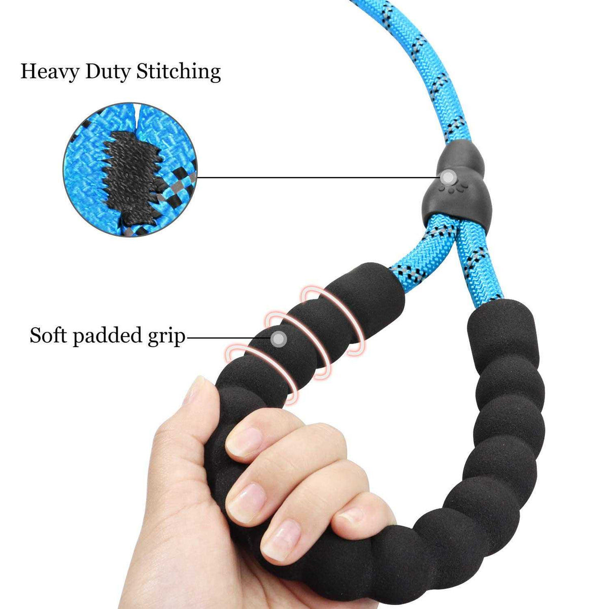6 FT Reflective Rope Slip Lead Dog Leash with Padded Handle B194800
