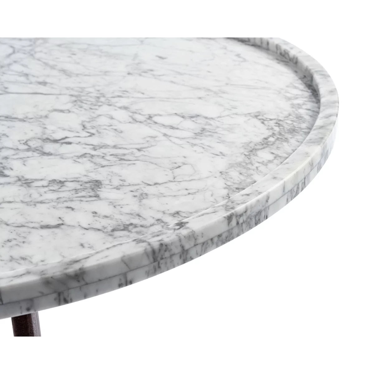 White and Brown Round Marble Coffee Table U440849