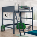 Full Size Loft Bed with Ladder, Black B80518