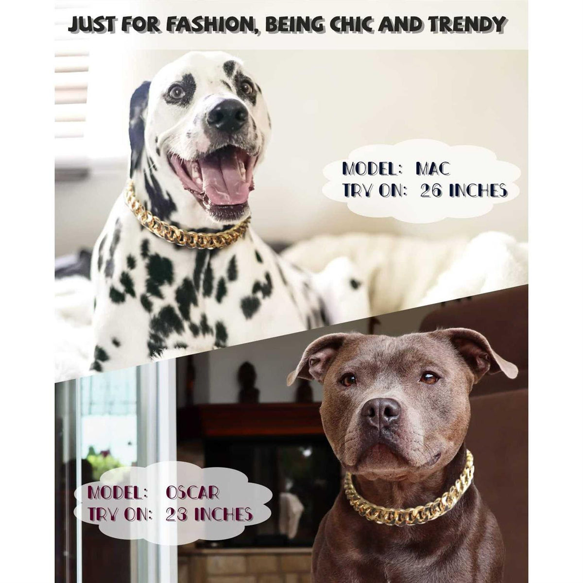 Gold Chain Cuban Link Dog Collar V924