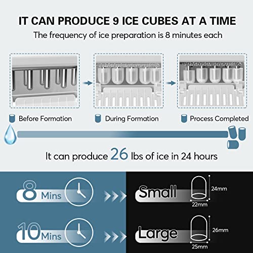 Portable Countertop Ice Maker Machine with Ice Scoop, Basket, Black X70934