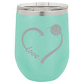 12 oz Double Wall Vacuum Insulated Stainless Steel Stemless Wine Tumbler with Lid F18965