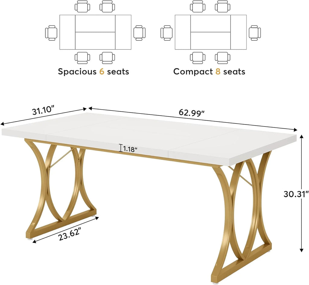 62.9 Inch Dining Table for 4-6 People H7890