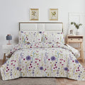 Floral Queen Bedding Microfiber Bedspread Set O3640
