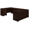Left Hand U-Shaped Desk with Mobile File Cabinet in Mocha Cherry S771